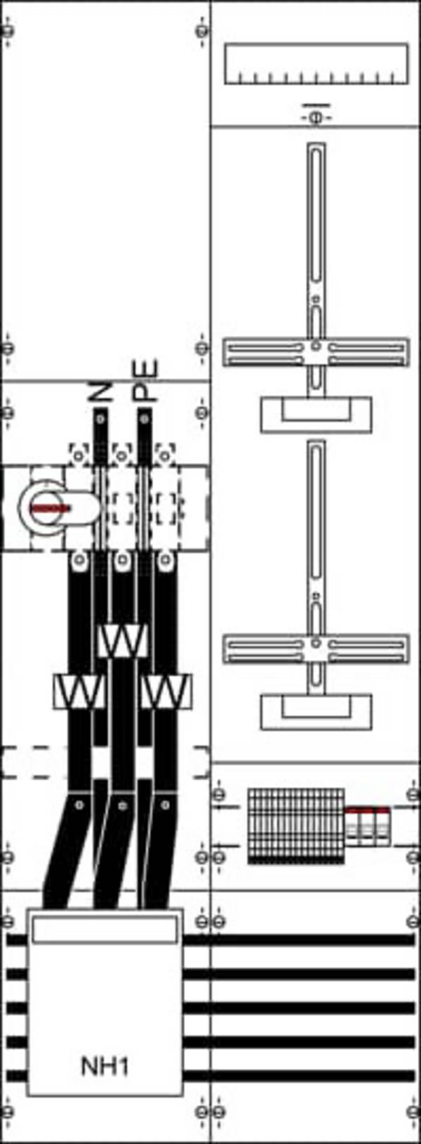 Striebel & John 2CPX033806R9999 KA4210 Zählerschrank Einbau Anzahl Teilungen = 24 Anzahl Reihen = 1 Inhalt 1 St.