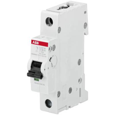 Ein weißer Leitungsschutzschalter der Marke ABB, geeignet für 240 V und 15 A.