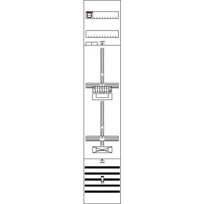 'Schaltplan einer elektronischen Schaltungsanordnung mit mehreren horizontalen und vertikalen Komponenten, Schaltern und Anschlüssen.'