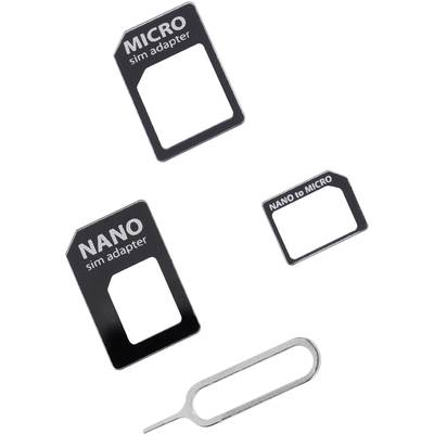 Vivanco SIMADAPSETVV SIM Adapter inkl. SIM Nadel Adaptiert von: Nano SIM, Micro SIM Adaptiert auf: Micro SIM, Standard S