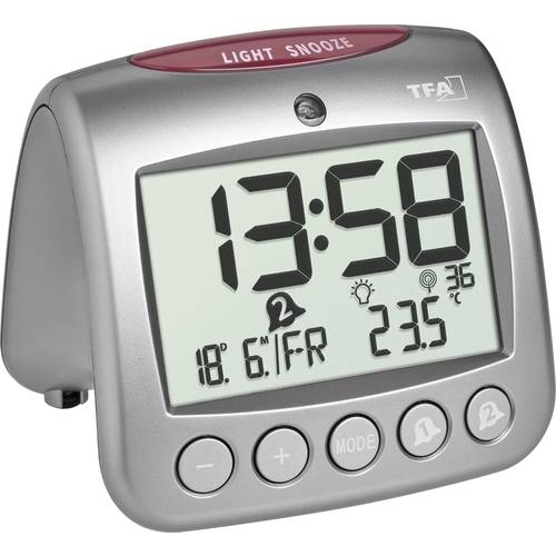 Thumbnail - TFA Dostmann 60.2559.54 Funk Wecker Grau Alarmzeiten 2 2 Timerzeiten