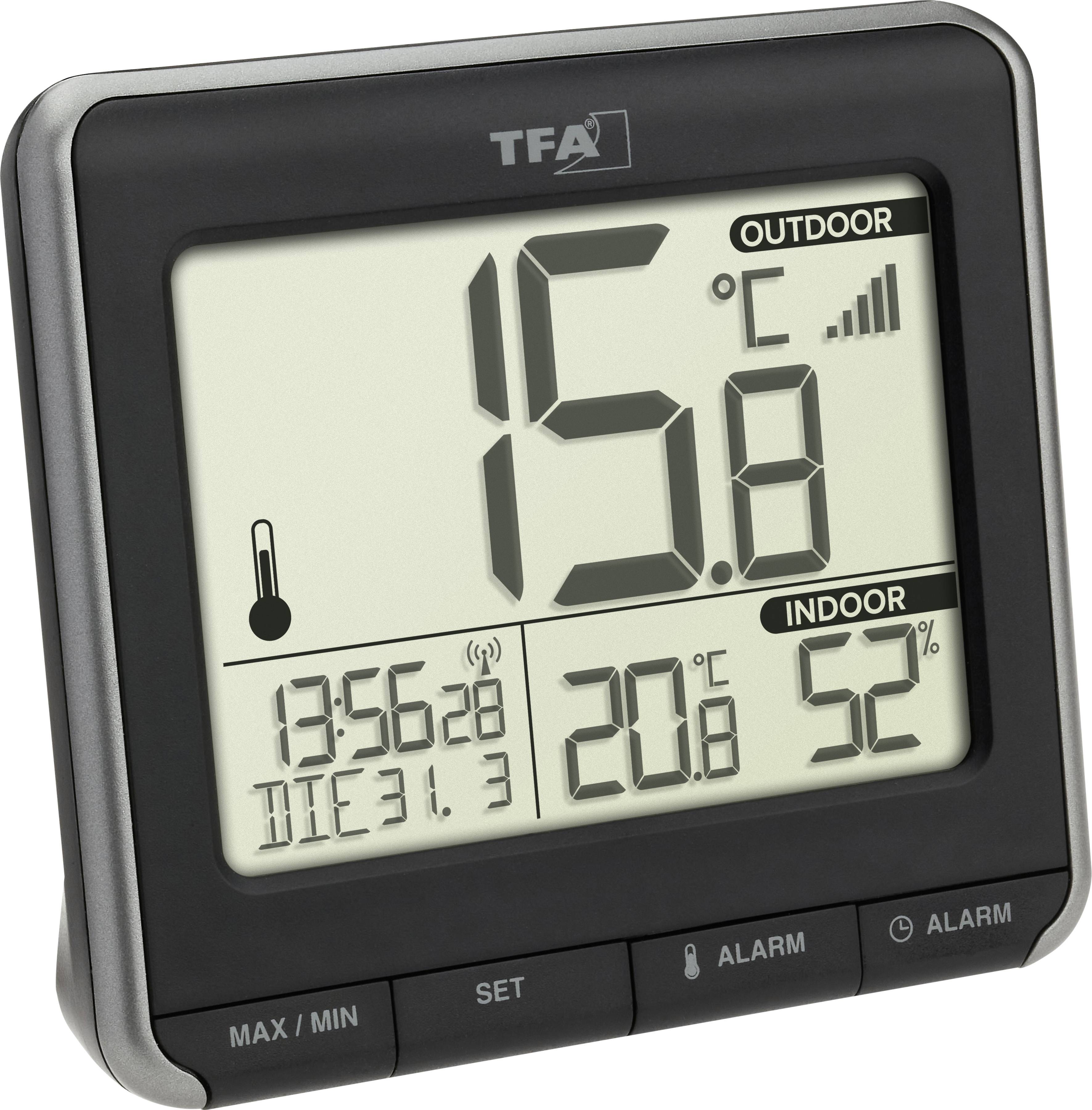 TFA DOSTMANN PRIO Funk-Thermometer digital Schwarz, Weiß