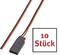Kabel mit schwarzem Stecker, mehrfarbig. Text: '10 Stück'.