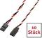Zwei Kabel mit schwarzen, weißen und roten Drähten, jeweils mit 3-poligen Steckverbindern. Text im Bild: '10 Stück'.