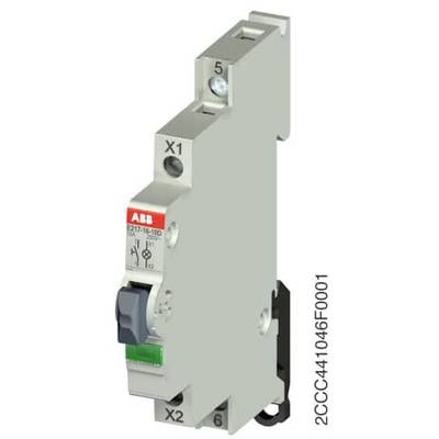 Elektrischer Leitungsschutzschalter von ABB, Modell E211-16-150. Schalter zeigt die Befestigungspunkte und Klemmen X1, X2.
