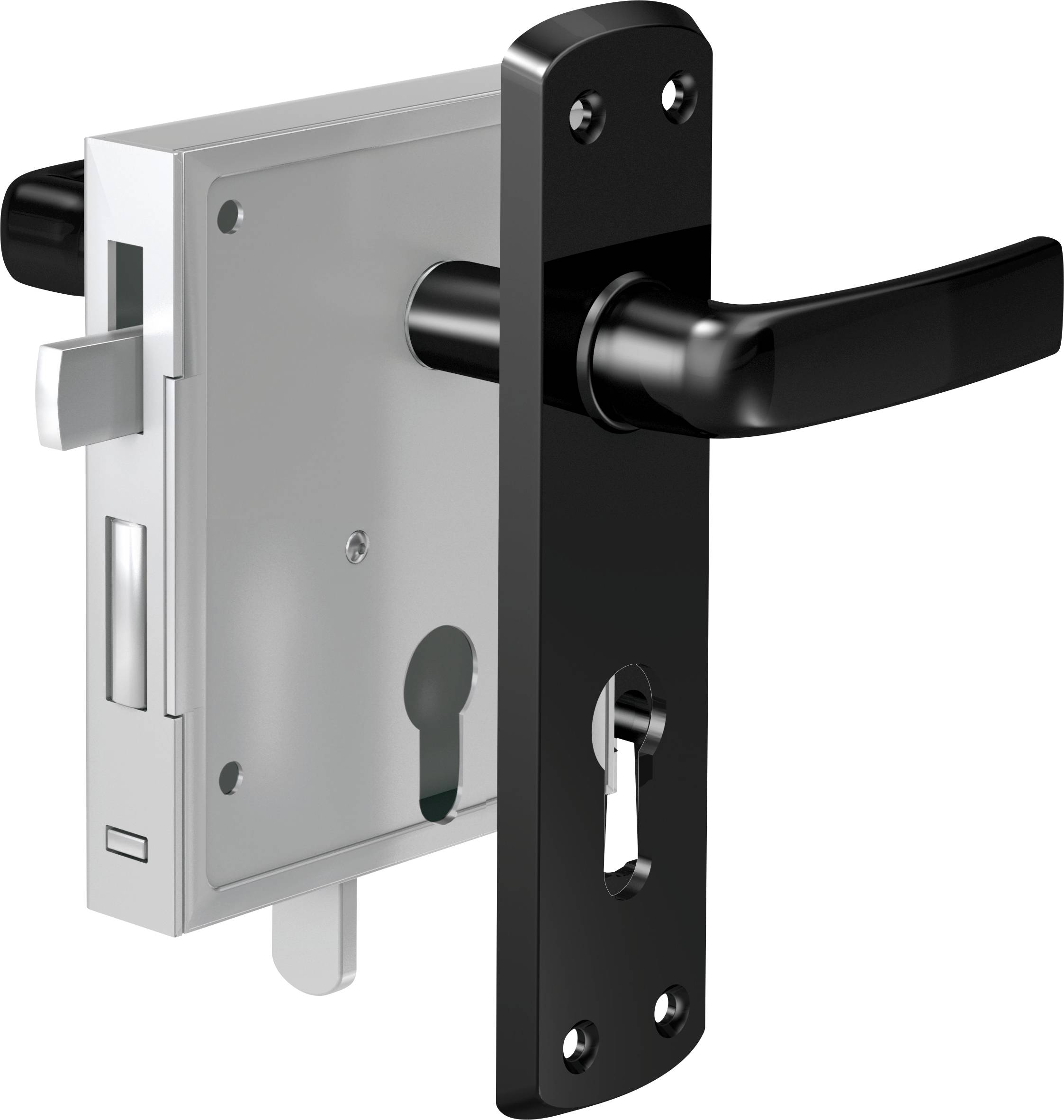 Basi 9900-0002 Stumpfdrückerschloss Schwarz