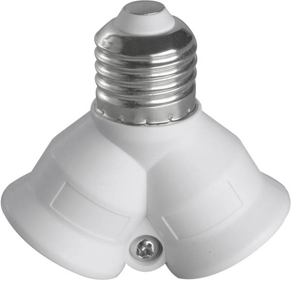Heitronic Lampenfassung-Adapter E27 auf 2x E27 230 V 60 W