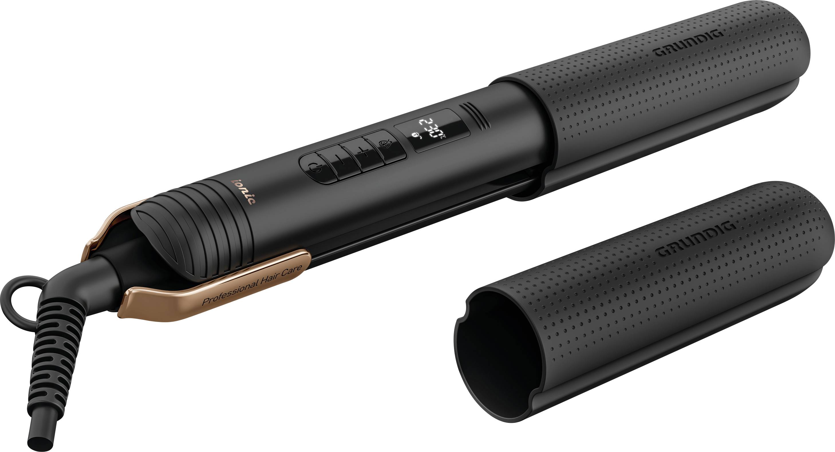 Grundig HS 7030, Glätteisen, Warm, 130 °C, 230 °C, 30 s, Schwarz, Roségold-5