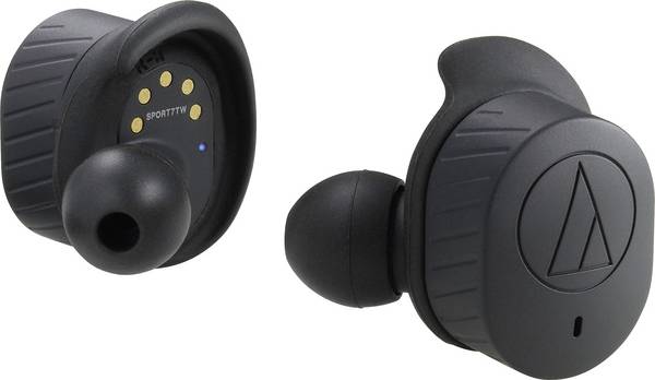 Audio Technica ATH-SPORT7TW  In Ear Kopfhörer Bluetooth®  Schwarz  Lautstärkeregelung, Schweißresistent, Touch-Steuerung Sport