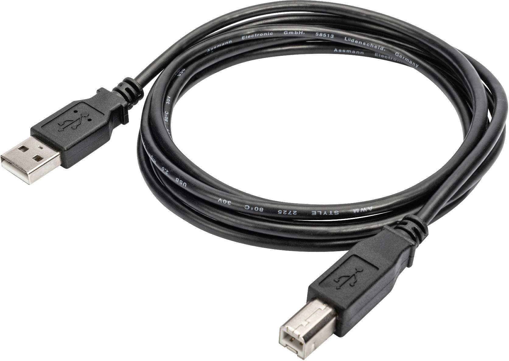 DIGITUS ASSMANN USB 2.0 Anschlusskabel Typ A - B St/St 1,8m 10er Set sw