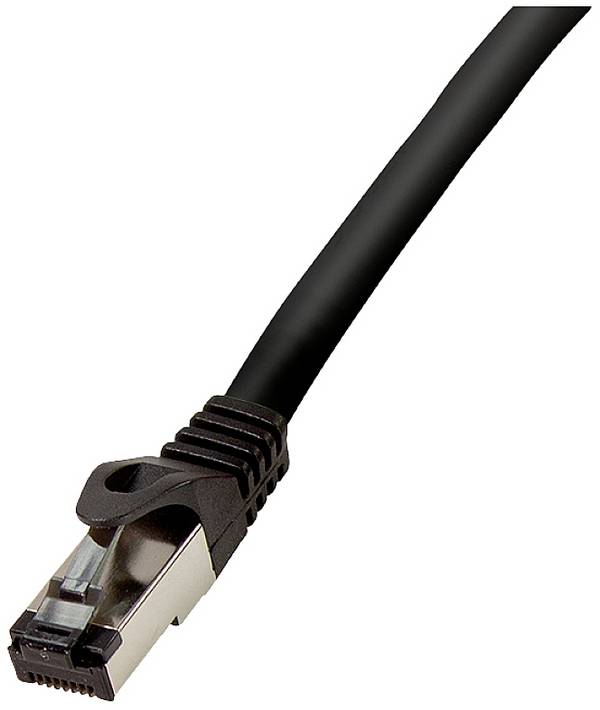 LogiLink CQ8103S RJ45 Patchkabel CAT 8.1 S/FTP 15.00 m Schwarz Geflechtschirm, Halogenfrei 1 St.
