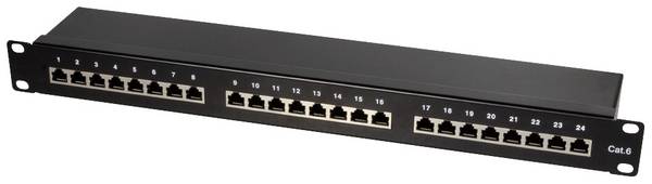 LogiLink NP0055 24 Port Patch-Panel 483 mm (19") CAT 6 1 HE Mehrfarbig