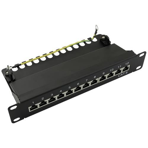 Thumbnail - LogiLink NP0046 12 Port Patch-Panel 254 mm (10) CAT 6 1 HE Schwarz
