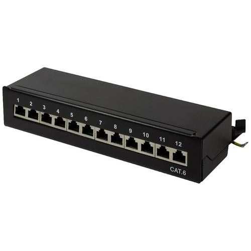 LogiLink NP0017 12 Port Patch-Panel CAT 6 1 HE Mehrfarbig