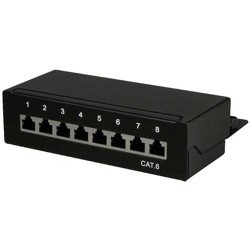 LogiLink NP0017B 8 Port Patch-Panel 483 mm (19) CAT 6 1 HE Schwarz