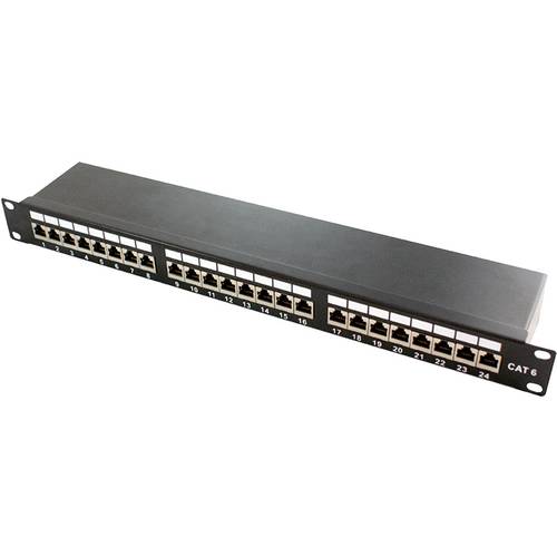LogiLink NP0061 24 Port Patch-Panel 483 mm (19) CAT 6a 1 HE Schwarz