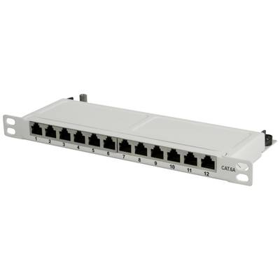 LogiLink NP0065 12 Port Patch-Panel 254 mm (10") CAT 6a 0.5 HE 