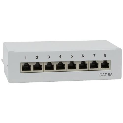 LogiLink NP0018 8 Port Patch-Panel CAT 6a 1 HE Geschütz-Grau