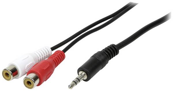 LogiLink CA1047 Cinch / Klinke Audio Anschlusskabel [1x  - 2x Cinch-Buchse] 0.20 m Schwarz (matt)