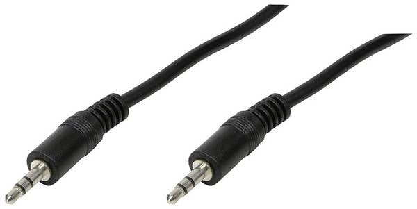 LogiLink CA1048 Klinke Audio Anschlusskabel [1x  - 1x ] 0.20 m Schwarz (matt)