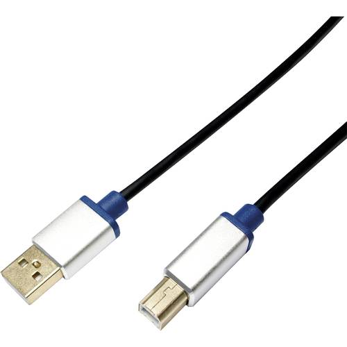 LogiLink USB-Kabel USB 2.0 USB-A Stecker, USB-B Stecker 2.00 m Schwarz BUAB220