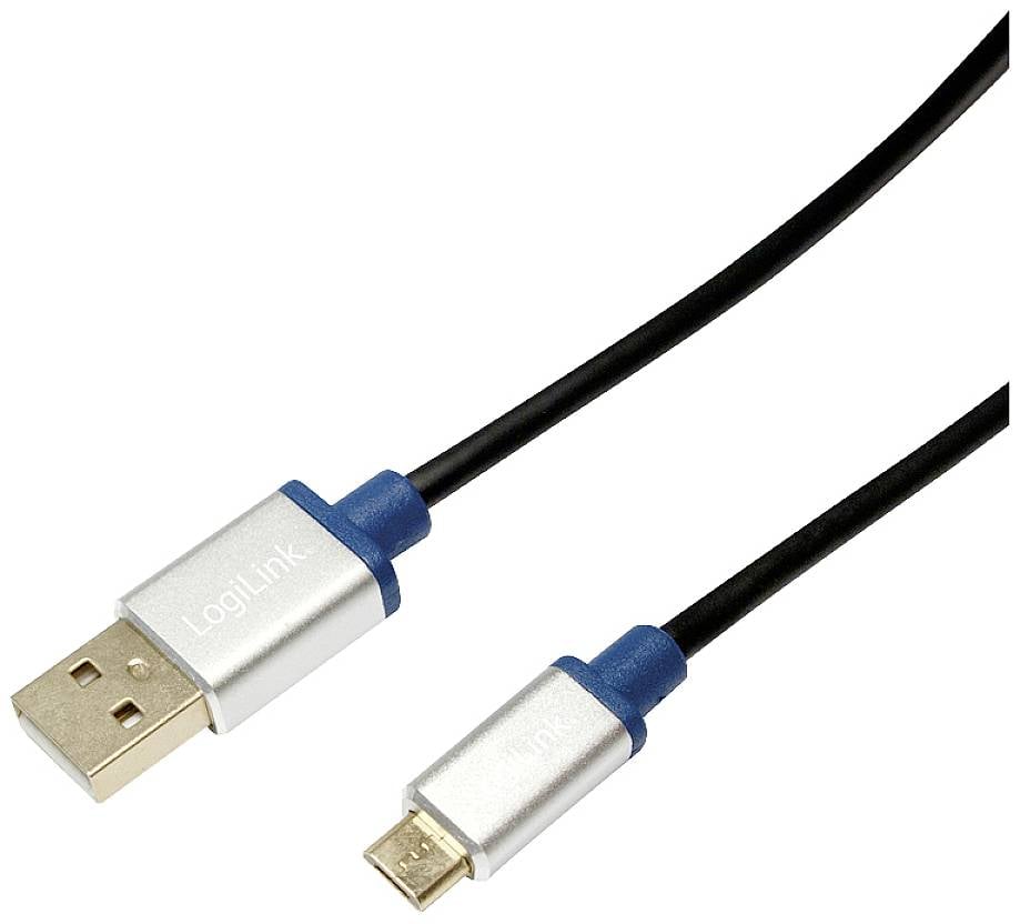 LogiLink USB-Kabel USB 2.0 USB-A Stecker, USB-Micro-B Stecker 1.00 m Schwarz BUAM210