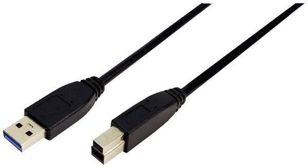 LogiLink USB-Kabel  USB 3.2 Gen1 USB-A Stecker, USB-B Stecker 2.00 m Schwarz  CU0024