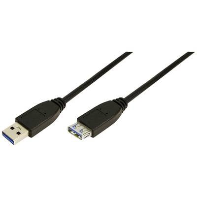 LogiLink USB-Kabel USB 3.2 Gen1 (USB 3.0 / USB 3.1 Gen1) USB-A Stecker, USB-A Buchse 2.00 m Schwarz  CU0042