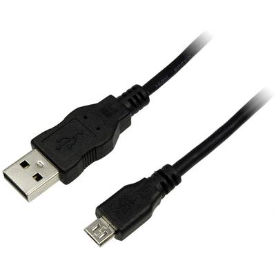 Ein USB-Kabel mit zwei unterschiedlichen Anschlüssen: ein Standard-USB-Stecker und ein Micro-USB-Stecker.