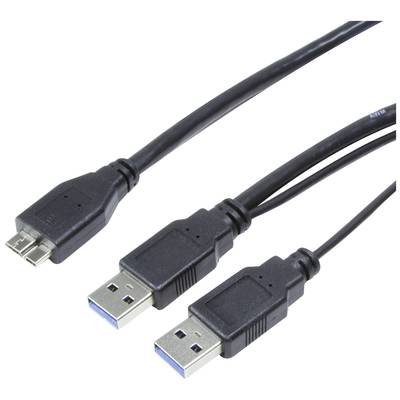LogiLink USB-Kabel USB 3.2 Gen1 (USB 3.0 / USB 3.1 Gen1) USB-A Stecker, USB-A Stecker, USB-Micro-B 3.0 Stecker 1.00 m Sc