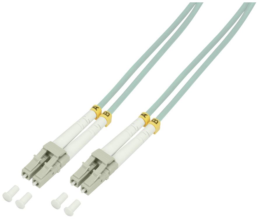 LogiLink FP3LC15 Glasfaser LWL Anschlusskabel 15.00 m Türkis [1x LC-Stecker - 1x LC-Stecker] 50/125 µ Multimode OM3
