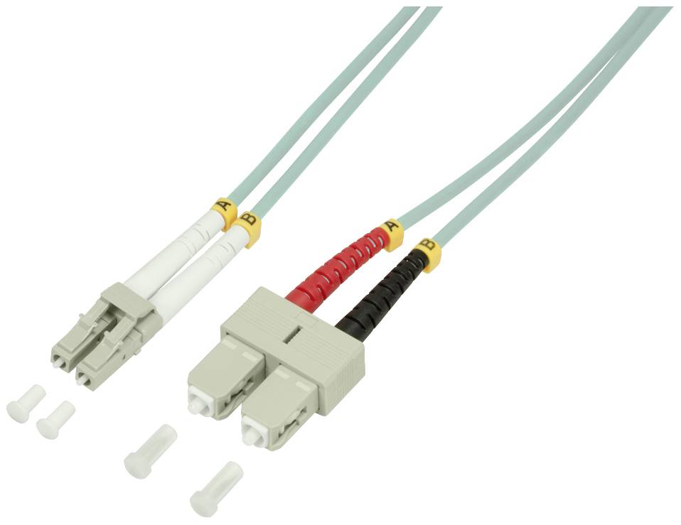 LogiLink FP3LS05 Glasfaser LWL Anschlusskabel 5.00 m Türkis [1x LC-Stecker - 1x SC-Stecker] 50/125 µ Multimode OM3