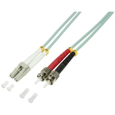 LogiLink FP3LT02 Glasfaser LWL Anschlusskabel [1x LC-Stecker - 1x ST-Stecker] 50/125 µ Multimode OM3 2.00 m
