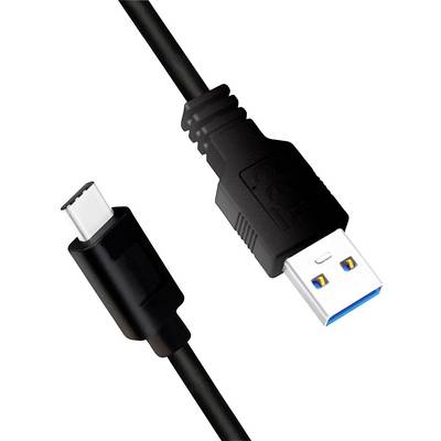 'USB-Kabel mit USB-A- und USB-C-Steckern.'