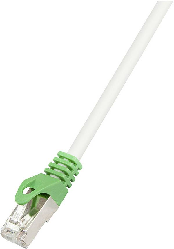 LogiLink RJ45 (gekreuzt) Netzwerk Anschlusskabel CAT 6 S/FTP 10.00 m Grau Flammwidrig, Geflechtschirm, Gesamtschirm, Halogenfrei, Paarschirm