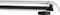 Nahaufnahme eines metallischen Rohrendes mit einem schwarzen Kunststoffrad darunter, das möglicherweise zur Höhenverstellung dient.
