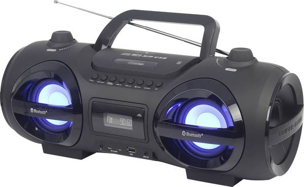 Reflexion CDR900BT Ghettoblaster UKW AUX, Bluetooth®, CD, SD, UKW, USB   Schwarz