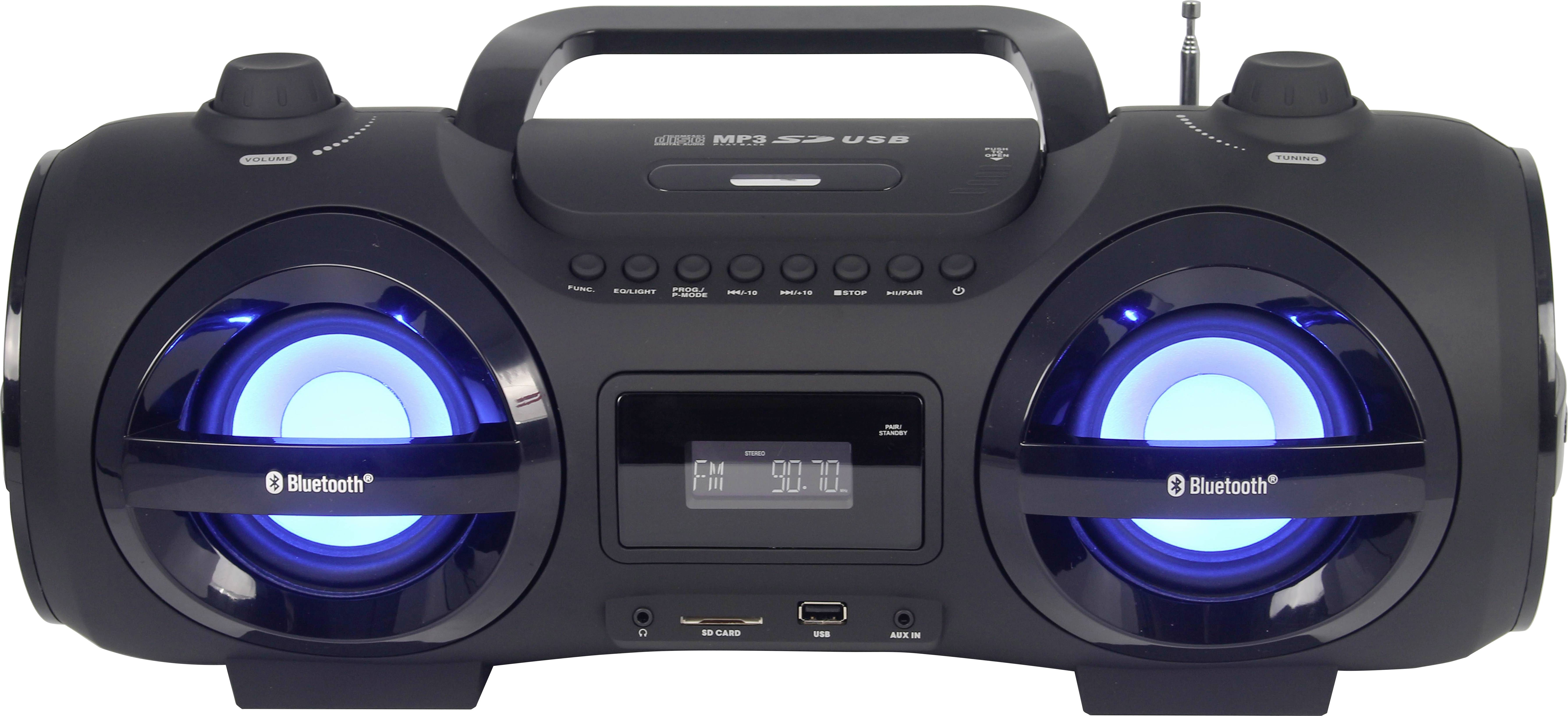 Reflexion CDR900BT Ghettoblaster UKW AUX, Bluetooth®, CD, SD, UKW, USB Schwarz-2
