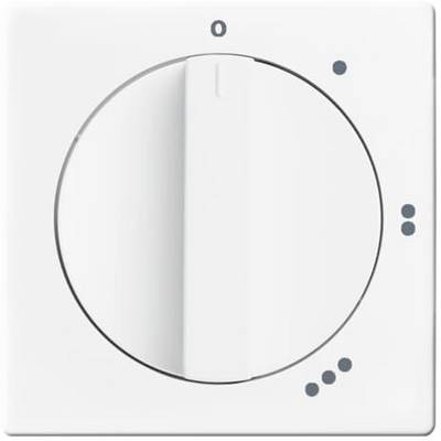 Weißer Drehschalter mit zehn Stufen, an Position '0' eingestellt. Punkte markieren verschiedene Stufen.