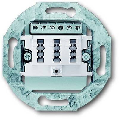 Ein elektrischer Schalterunterbau, rechteckig, ohne Abdeckung, mit Kabelanschlüssen oben und Grüner Metallrahmen zur Befestigung.