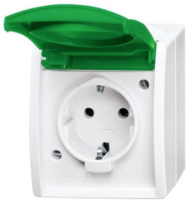 ABB 2CKA002083A0837  Schutzkontakt-Steckdose   IP44 Grün, Gelbgrün