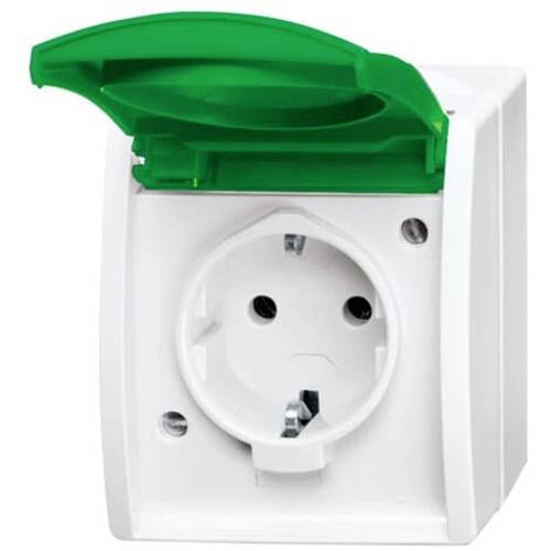 ABB 2CKA002083A0837 Schutzkontakt-Steckdose IP44 Grün, Gelbgrün