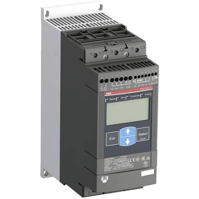 Ein elektronischer Motoranlasser mit mehreren Tasten zur Steuerung, digitalem Display und Anschlüssen oben zur Befestigung von Kabeln.