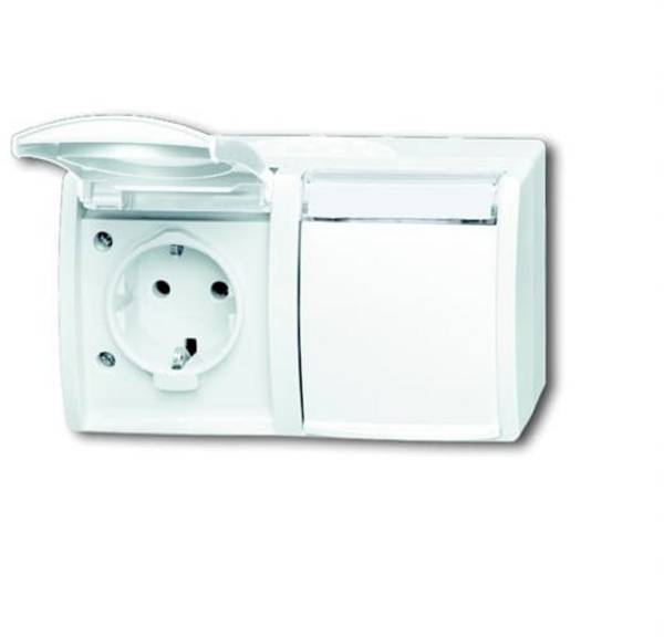 ABB 2CKA002084A0715  Schutzkontakt-Steckdose   IP44 Reinweiß (RAL 9010), Weiß