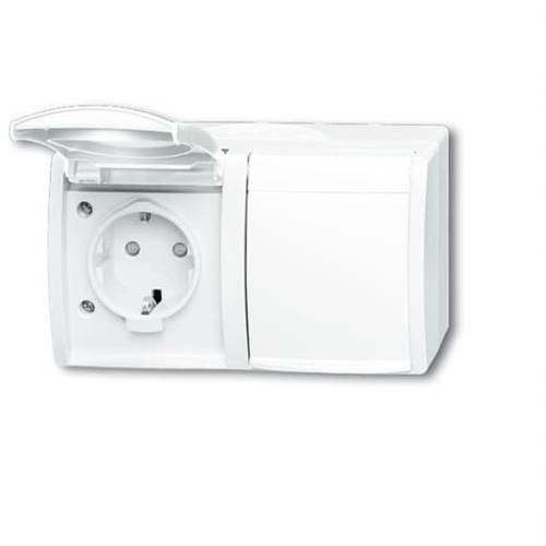 ABB 2CKA002084A0723 Schutzkontakt-Steckdose IP44 Weiß, Reinweiß (RAL 9010)