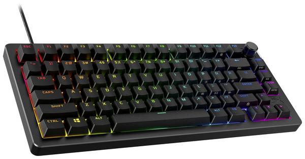 HyperX Alloy Rise Gaming 75-GR Kabelgebunden Gaming-Tastatur Deutsch, QWERTZ Schwarz Beleuchtet