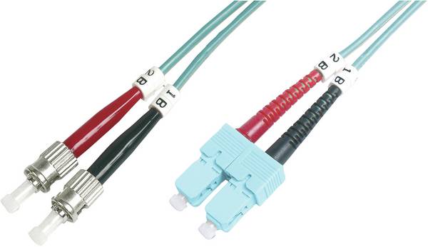 Digitus DK-2512-01/3 Glasfaser LWL Anschlusskabel 1.00 m Blau [1x ST-Stecker - 1x SC-Stecker] 50/125 µ Multimode OM3