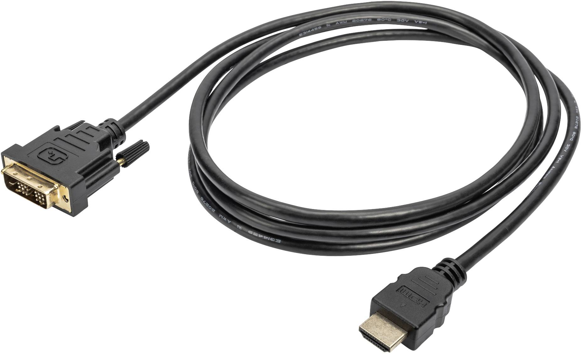 DIGITUS ASSMANN HDMI-Adapterkabel Typ A-DVI 18 + 1 St/St 2,0m 10er Set Full HD sw