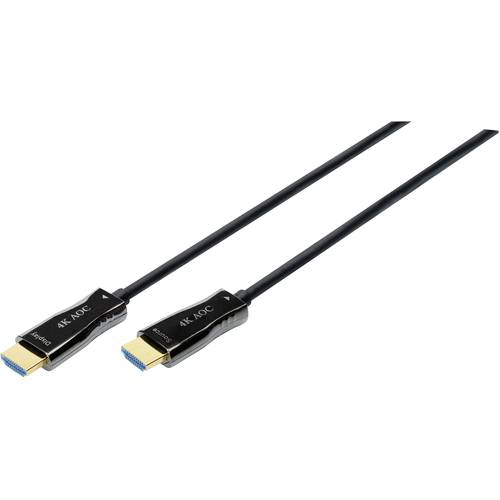 Digitus HDMI / Glasfaser Anschlusskabel HDMI-A Stecker, HDMI-A Stecker 15.00 m Schwarz AK-330125-150-S 4K UHD HDMI-Kabel