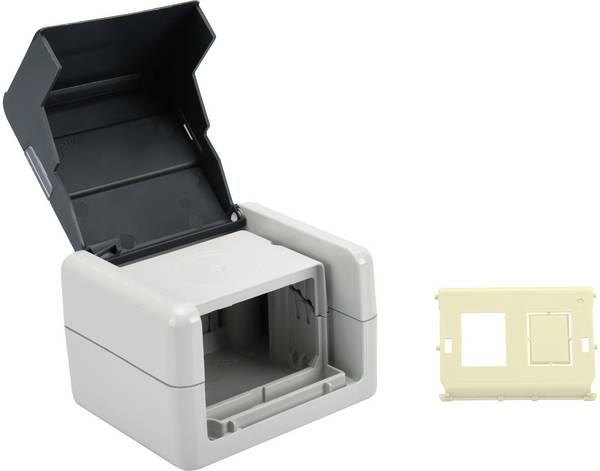 DIGITUS - Datenanschlussdosen-Set mit Klappdeckel inkl. Einsatz für 2 x Keystone Module, IP44